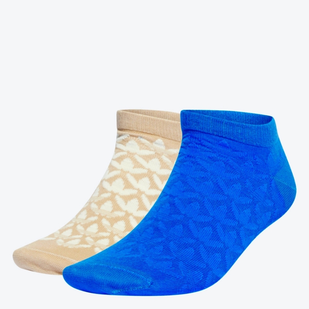 adidas 2-Pack women's Mono Liner Socks, Blue/ Beige,  M 7-8.5, NWT